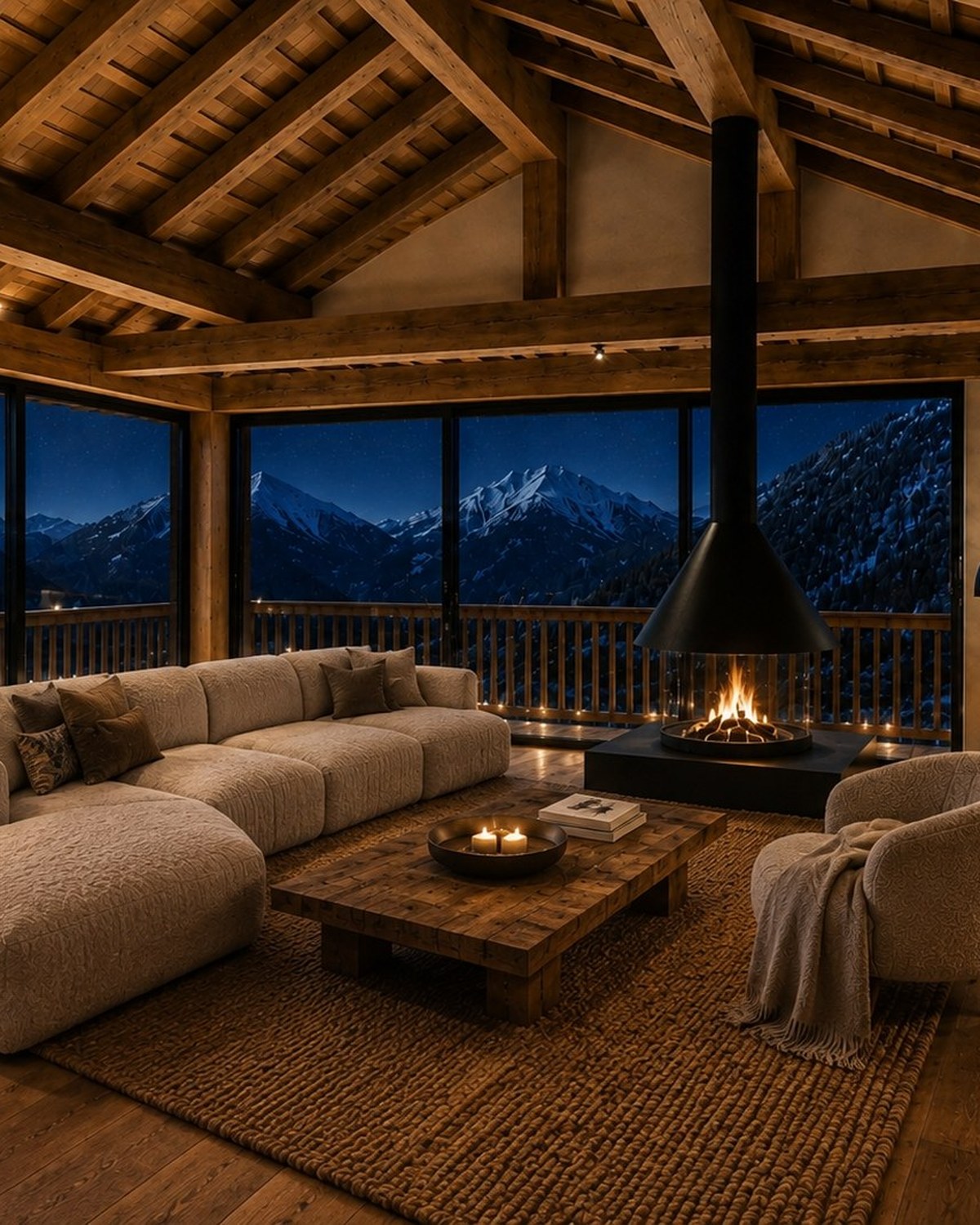 The living floor at night